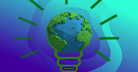 Eco Friendly Light Bulb Globe Concept on Vibrant Background - Download Free Stock Images Pikwizard.com