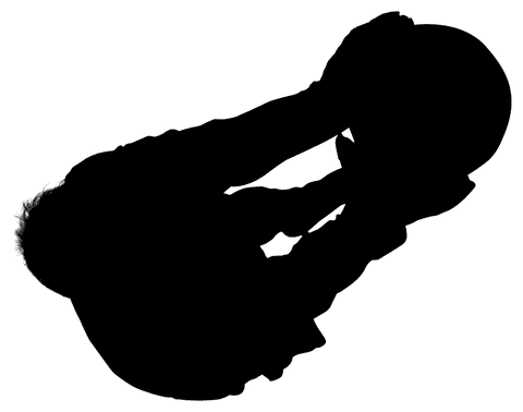 Silhouette Clipart: Male Football Player on Transparent Background