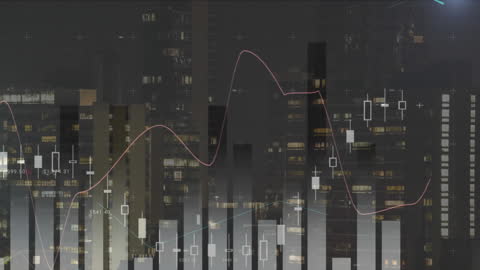 Futuristic Data Analytics Display with Urban Nightscape