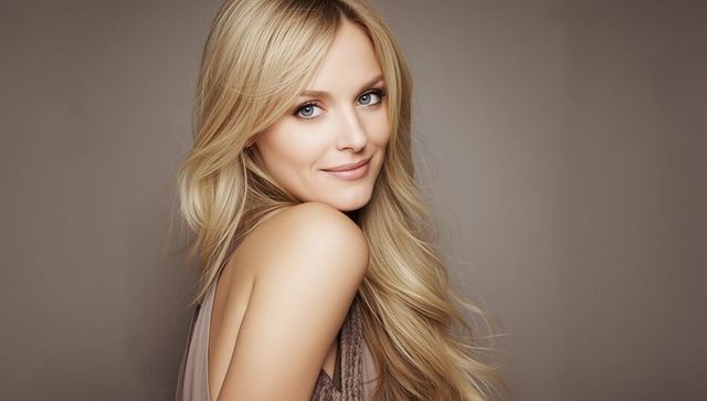 Elegant female model posing in fashionable sleeveless dress