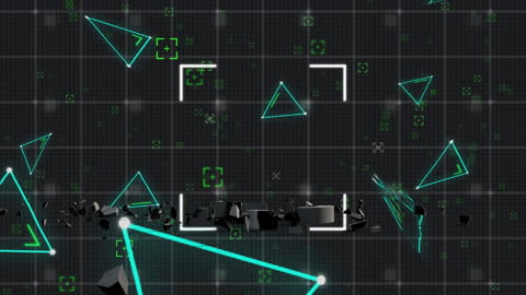 Digital Abstract Green and Black Neon Geometric Motion