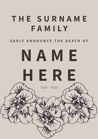 elegant funeral program template with floral design - Download Free Stock Templates Pikwizard.com