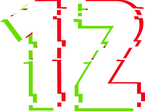 glitching numbers 12 with vibrant red and green outline - Download Free Stock Videos Pikwizard.com
