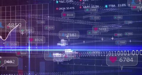 Futuristic streaming analytics dashboard with data visualization