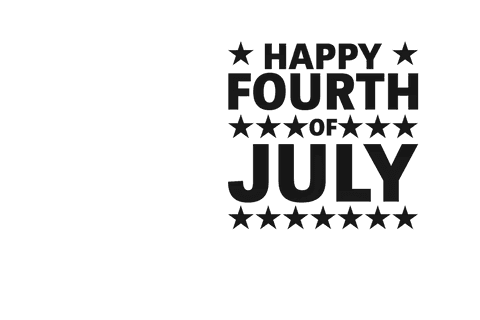 Happy fourth of july text arts in bold style on transparent background