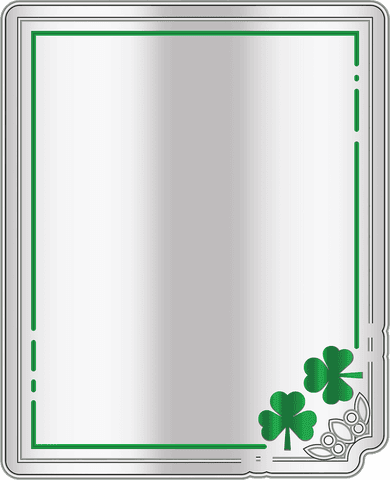 silver badge with green clover and detailed frame on transparent background - Download Free Stock Videos Pikwizard.com