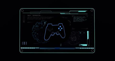Futuristic Gamepad Interface with Data Visualization Elements - Download Free Stock Images Pikwizard.com