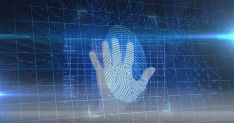 Hand Scanning Biometric Interface in Cybersecurity Theme - Download Free Stock Images Pikwizard.com