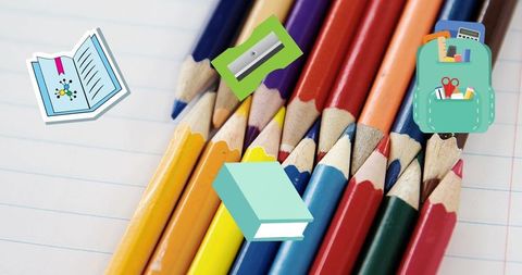 Colorful School Supplies with Fun Animated Graphics - Download Free Stock Images Pikwizard.com