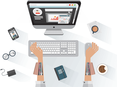 Digital Workspace Illustration with Device Interaction on Transparent Background - Download Free Stock Videos Pikwizard.com