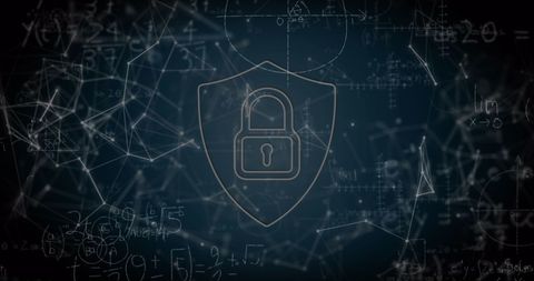 Digital Security with Padlock Icon on Data Network Background - Download Free Stock Images Pikwizard.com