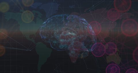 Digital Brain with Global Data Networks and World Background - Download Free Stock Images Pikwizard.com