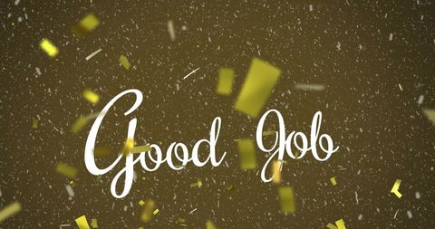 Good Job Message with Celebratory Confetti on Green Background - Download Free Stock Images Pikwizard.com