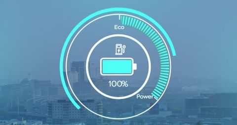Digital Interface Displaying Eco Power Over Cityscape - Download Free Stock Images Pikwizard.com