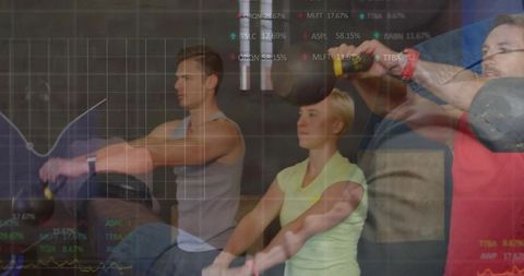 Dynamic Kettlebell Training with Stock Chart Overlay