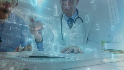 Doctors Analyzing Data Using Digital Tablet Interface