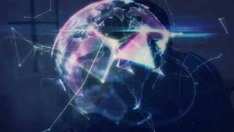 Digital Network Globe with Technology Connections Animation