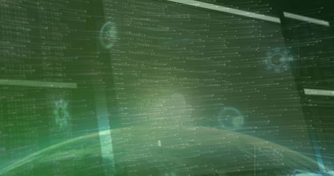 Holographic Data Panels with Planetary Horizon - Download Free Stock Images Pikwizard.com