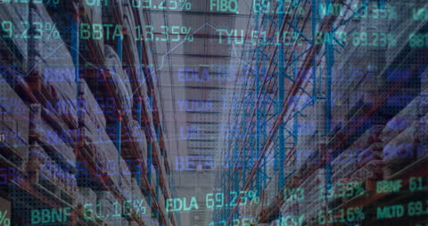 Digital Data Overlay on Modern Warehouse Racks