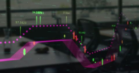 Dynamic Stock Market Analysis Overlay in Modern Office - Download Free Stock Images Pikwizard.com