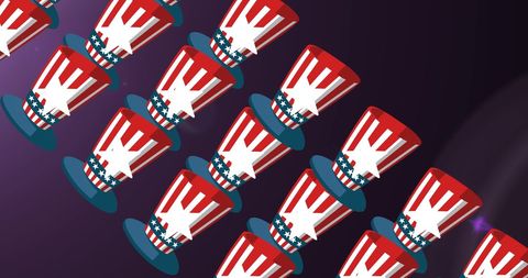 American Patriotic Hats Pattern on Dark Background