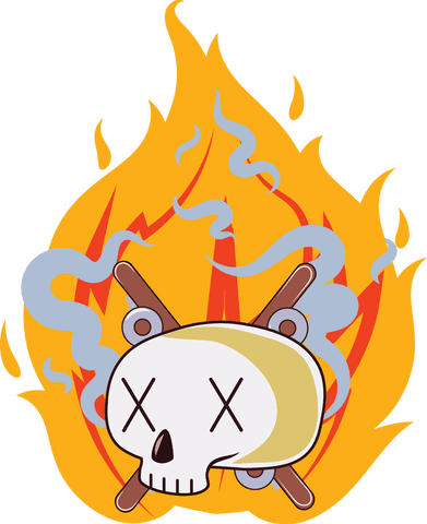 transparent campfire poster with skull icon for adventure themes - Download Free Stock Videos Pikwizard.com