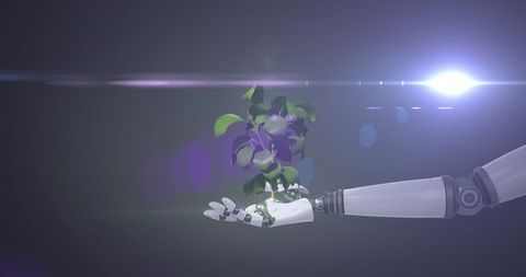 Robotic Arm Holding Growing Plant Symbolizing Innovation - Download Free Stock Images Pikwizard.com
