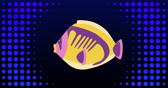 Vibrant Tropical Fish Illustration on Modern Geometric Background - Download Free Stock Images Pikwizard.com