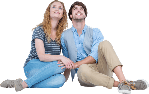 Joyful Couple Sitting Together on Transparent Background - Download Free Stock Videos Pikwizard.com