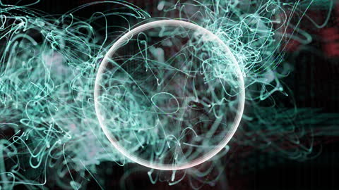 Cinematic Neon Waves Animation with Glowing Circle