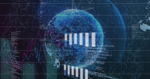 Futuristic Digital Global Business Interface with Data Analytics - Download Free Stock Images Pikwizard.com