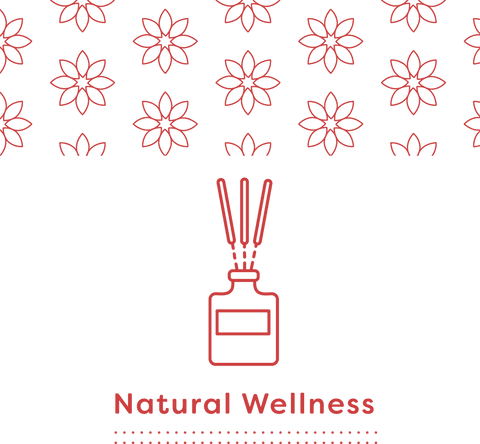 Transparent Floral Wellness Design with Aromatherapy Bottle Icon