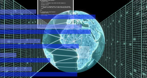 Digital Transformation Concept with Globe and Binary Codes