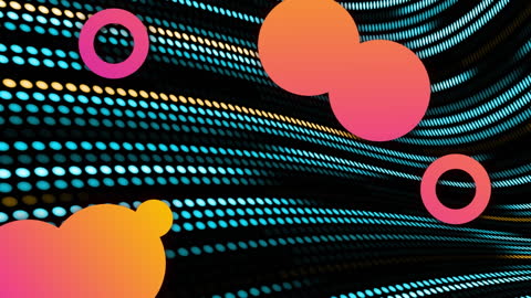 Abstract Digital Interface with Colorful Moving Circles