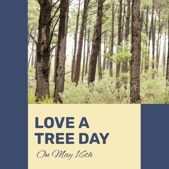 Celebrating Love a Tree Day in Lush Forest - Download Free Stock Templates Pikwizard.com