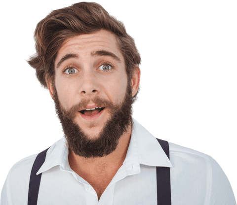 Surprised Hipster Man on Transparent Background Casual Expression Concept - Download Free Stock Videos Pikwizard.com