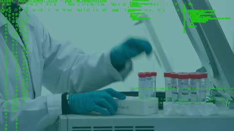 Scientist Conducting Laboratory Analysis with Digital Interface