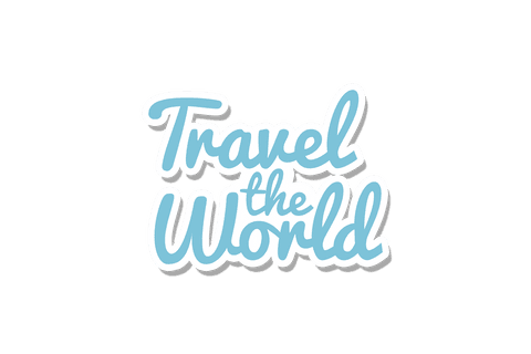 Stylized Transparent Travel the World Text Design in Blue - Download Free Stock Videos Pikwizard.com