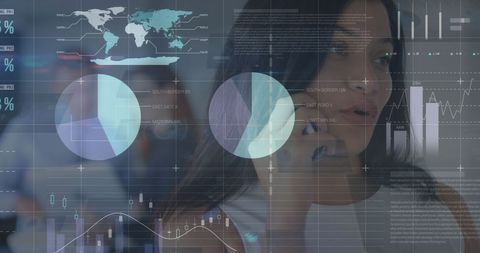 Businesswoman Analyzing Data with Advanced Technology Interface - Download Free Stock Images Pikwizard.com