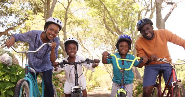 Family Riding Bicycles Outdoors in Nature on Sunny Day - Download Free Stock Images Pikwizard.com