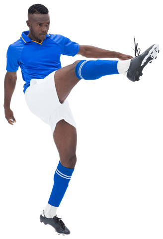 African American Male Footballer Kicking on Transparent Background - Download Free Stock Videos Pikwizard.com