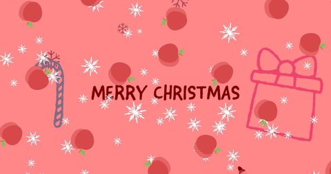 Festive Christmas Greeting with Snowflakes and Candy Cane - Download Free Stock Images Pikwizard.com
