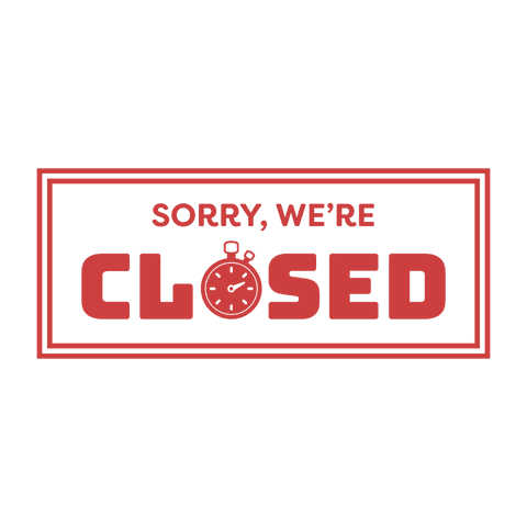 Digital Red Sorry We're Closed Sign with Clock on Transparent Background - Download Free Stock Videos Pikwizard.com