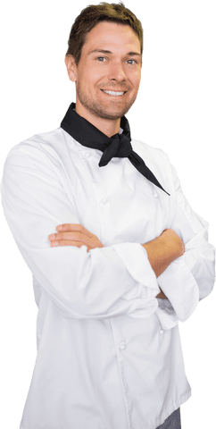 Happy male chef transparent background