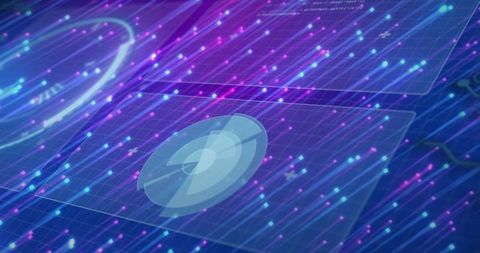 Futuristic Neon Digital Interface with Dynamic Elements