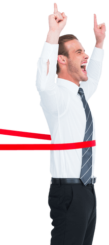 transparent businessman celebrating win at finish line - Download Free Stock Videos Pikwizard.com