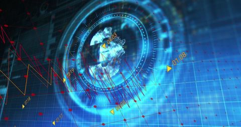 Global Financial Data Analysis with Euro Symbol Hologram - Download Free Stock Images Pikwizard.com