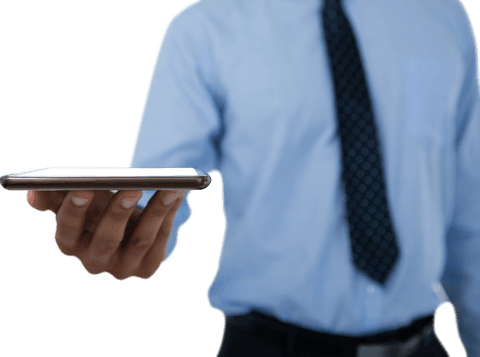 Transparent Hand of Businessman Holding Digital Tablet - Download Free Stock Videos Pikwizard.com