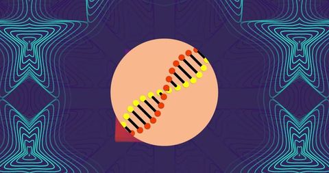 Innovative Abstract DNA Strand with Geometric Patterns Design