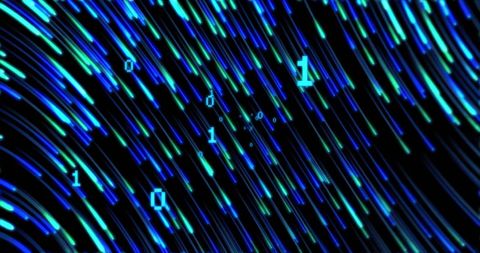Binary Code Over Dynamic Digital Streaks Representing Data Flow - Download Free Stock Images Pikwizard.com